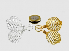 Metal Coil Rock Cage Pendants - Silver / Gold