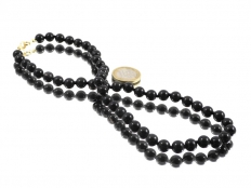 Midnight Lace Obsidian Round Bead Necklace