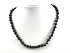 Midnight Lace Obsidian Round Bead Necklace