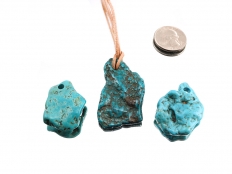 Natural Turquoise Freeform Pendant - Small