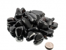 Midnight Lace Obsidian Tumbled Stones - 1 lb