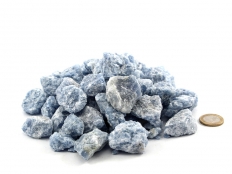 Blue Calcite Small Rough Stones - 1 lb