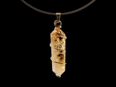 Citrine Pendant Double Terminated with Coil - 1 Piece