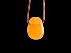 Orange Calcite Drop Bead Pendant