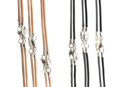 Leather Cord With Clasp - Black or Tan