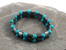 Hematite / Turquoise Bracelet - 1 pc