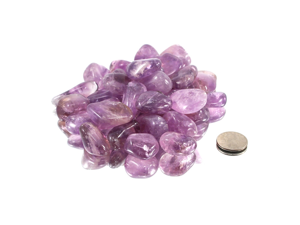 Details about   1 lb Amethyst Tumbled Stones 1.25" to 1.75" Avg. Grade 1 Large 