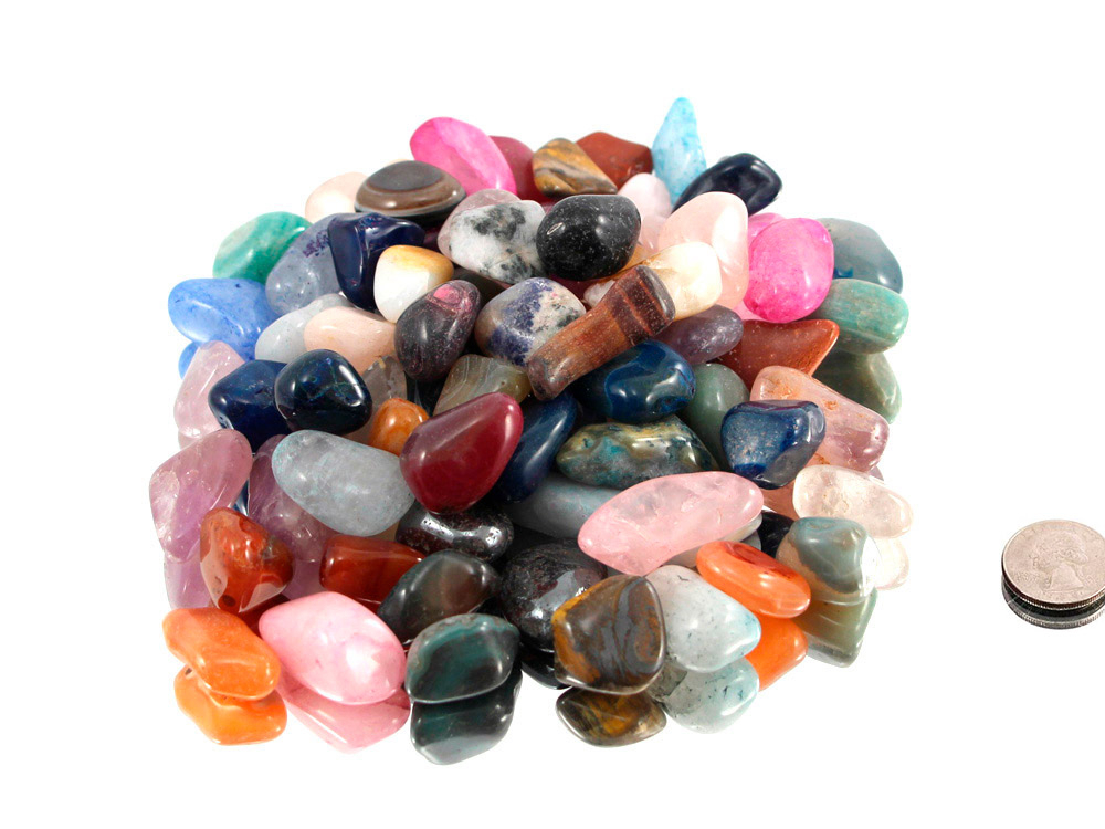 50g Mixed ColorNatural Tumbled Agate Stone Gemstone Rock About 10mm Irregula TD 