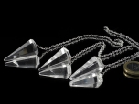 Rock Crystal / Quartz Pendulum with Silver Chain