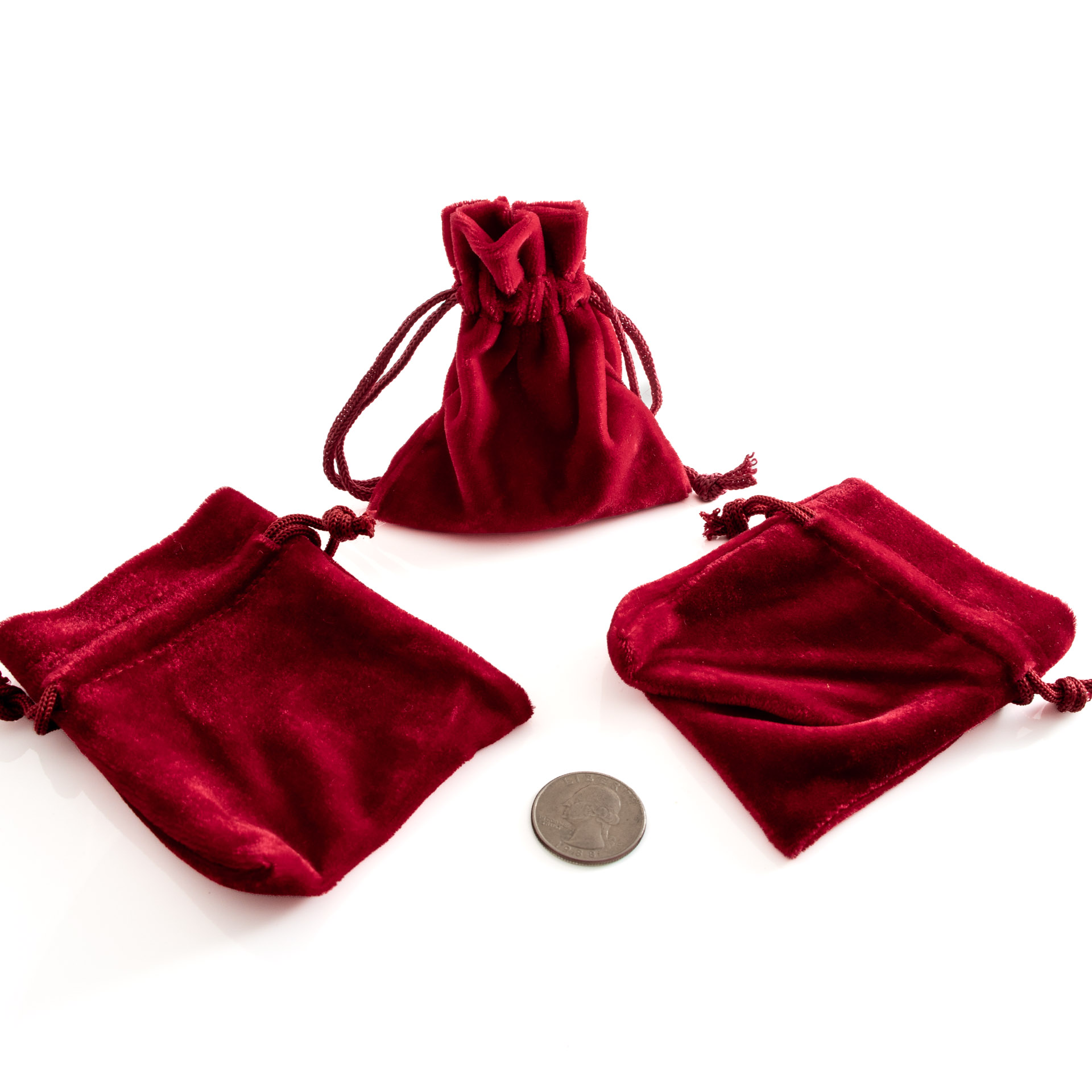 Velvet Pouch in Red or Blue or White - 1 pc