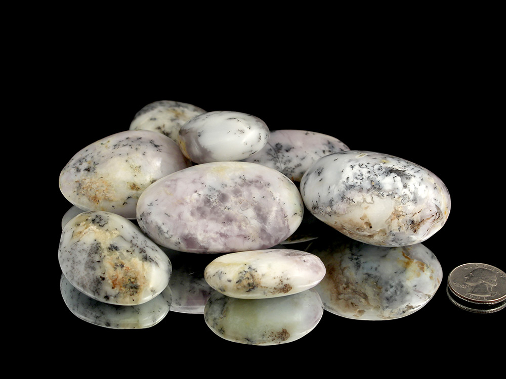 Dendritic Opal XL Tumbled Stones - 1 lb
