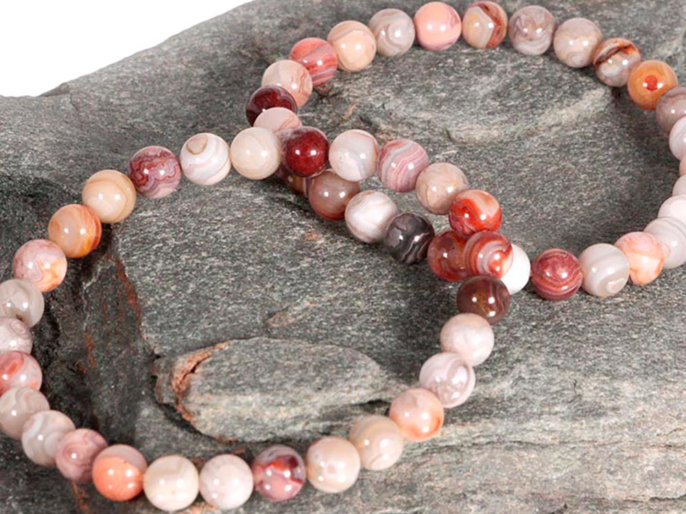 Laguna Lace Agate Bracelet 6 mm - 1 pc