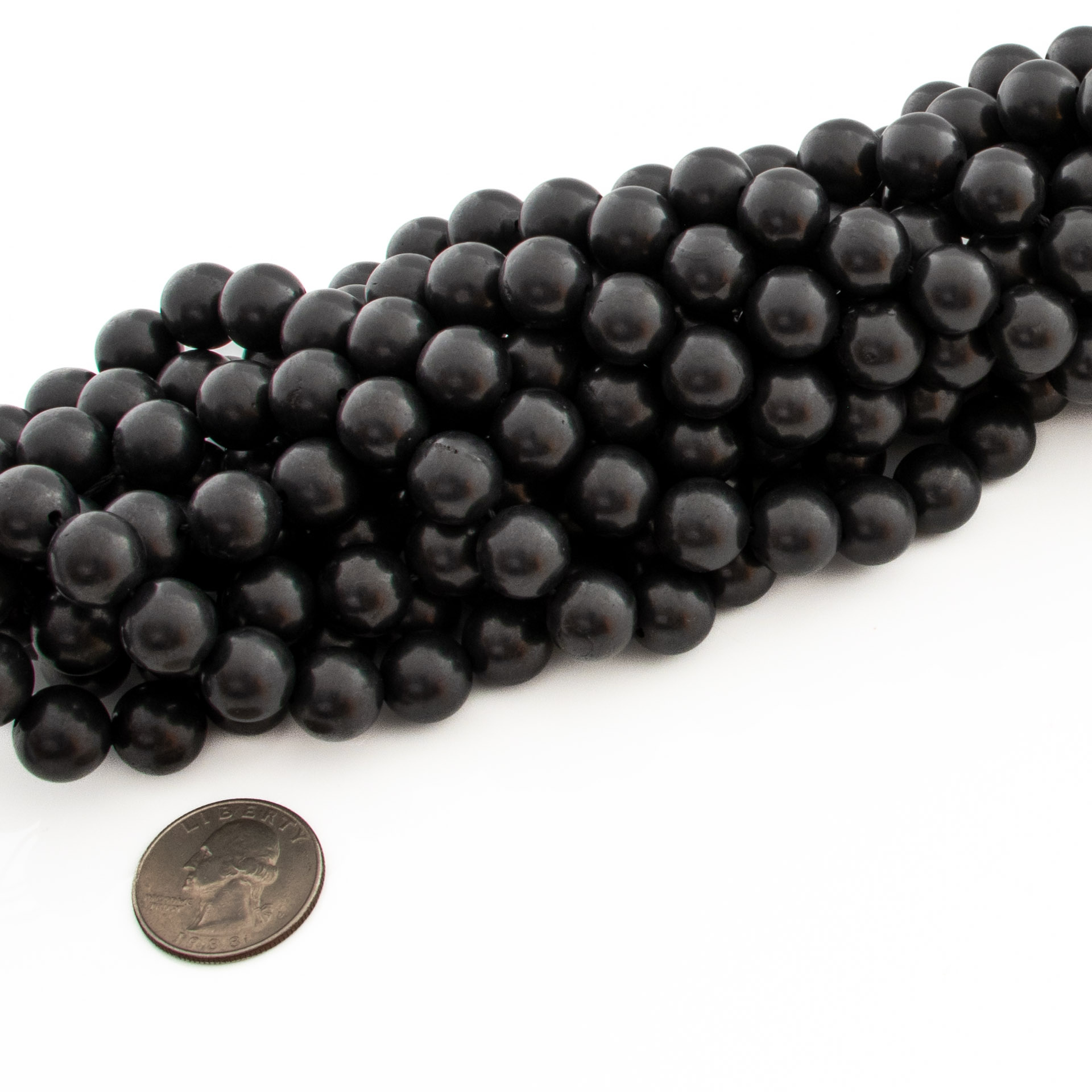 Shungite Bead Strands 12 mm - 1 pc