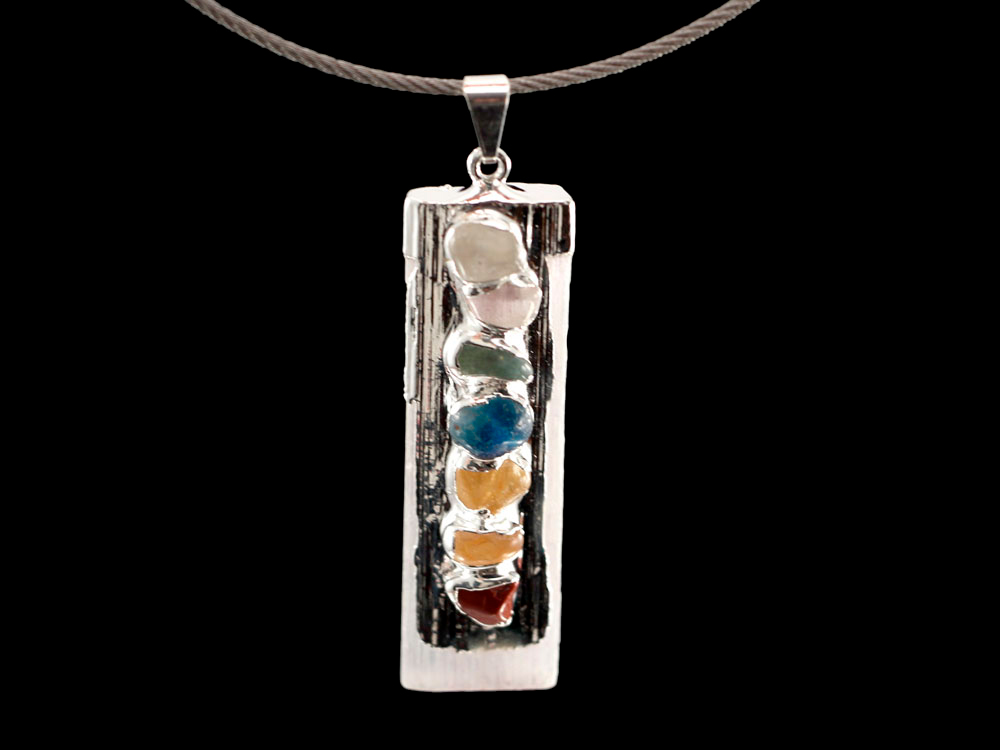 Chakra Selenite Pendants - 1 pc