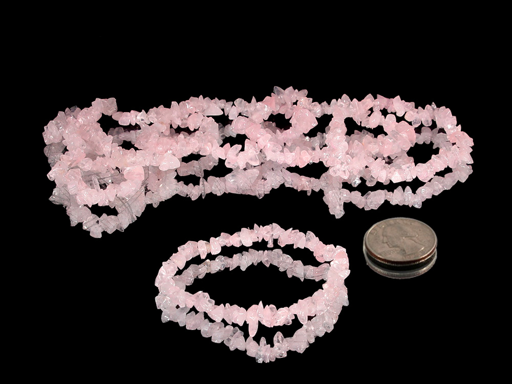 Rose Quartz Chip Bracelet - 1 pc
