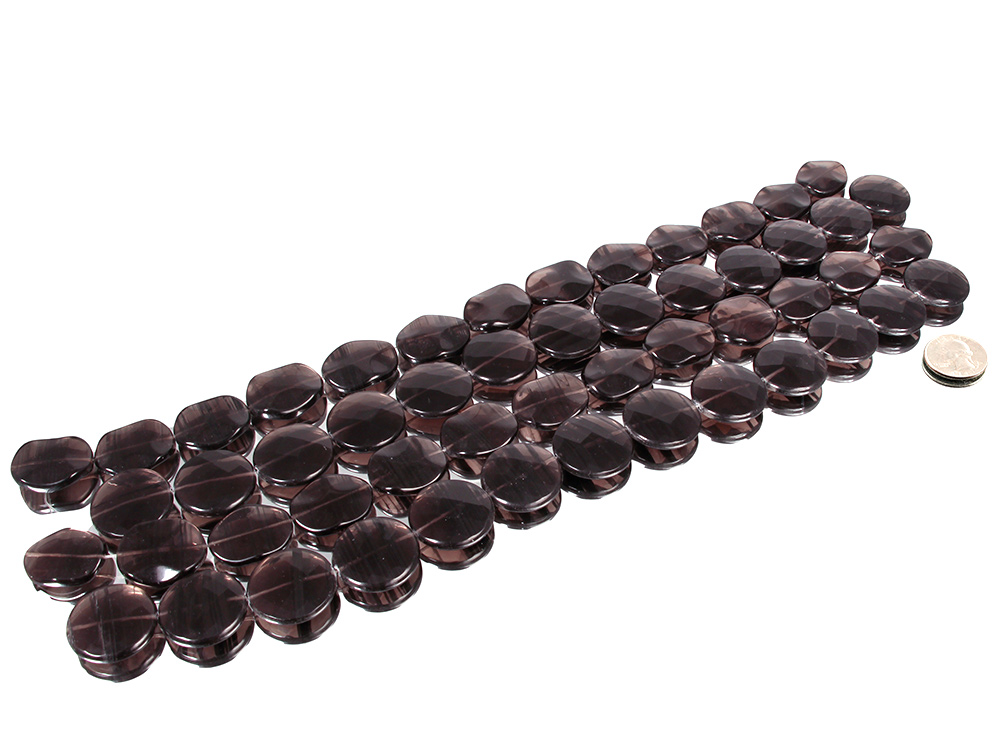 Midnight Lace Obsidian Bead Strand 'Faceted Cushion XL'