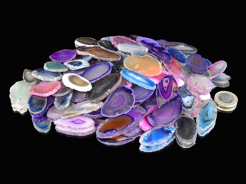 100-Pack Agate Slices Mini Mix, B Grade