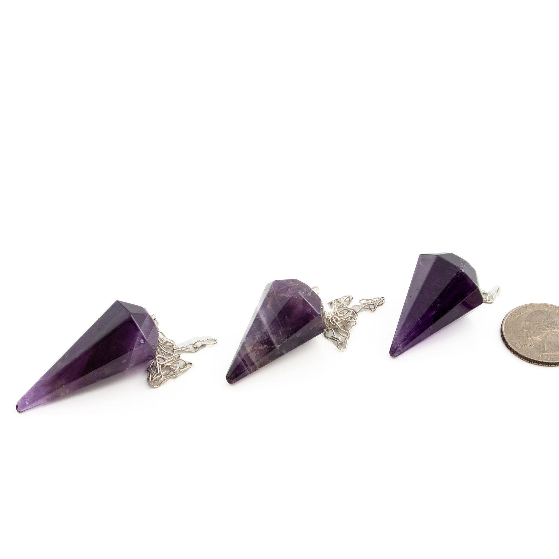 Amethyst Pendulum with Silver Chain
