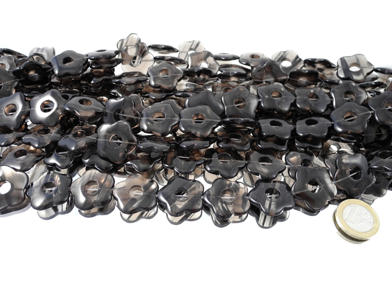 Midnight Lace Obsidian Bead Strand 'Daisy'