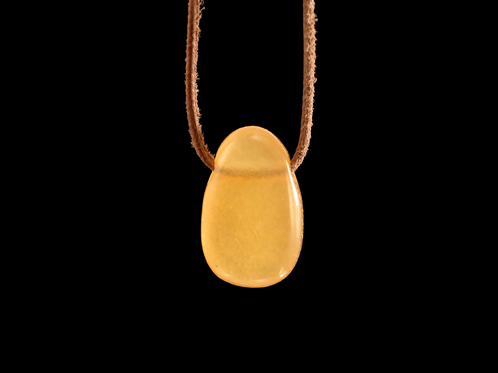 Orange Calcite Drop Bead Pendant