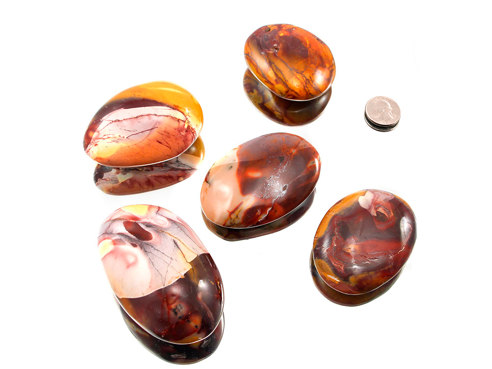 Mookaite Jasper Oval XL Tumbled Stones - 1 lb