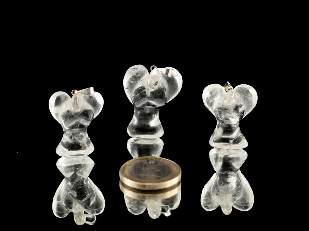 Rock Crystal/Quartz Angel Pendant - 1 pc