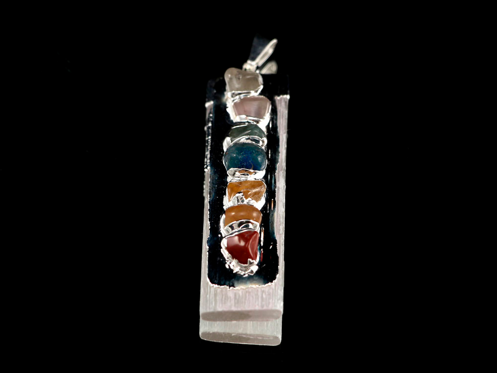 Chakra Selenite Pendants - 1 pc