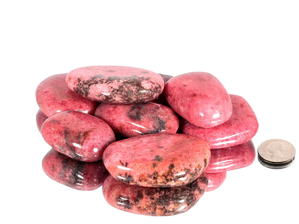 Rhodonite XL Oval Tumbled Stones EXTRA - 1 lb