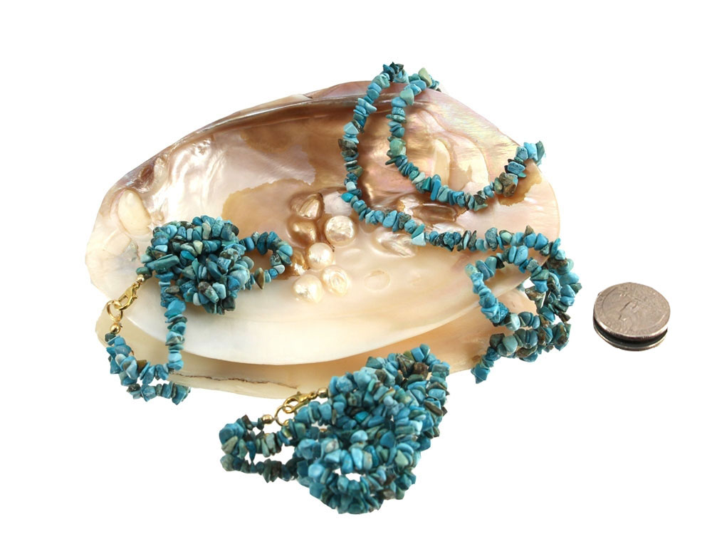 Turquoise Chip Necklace - 1 pc