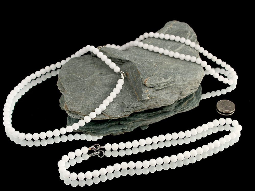 Barite Round Bead Necklace 19 in - 1 pc