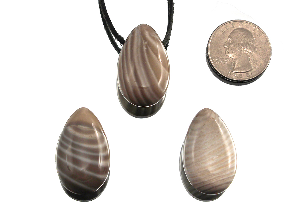 Flintstone Drop Bead Pendant