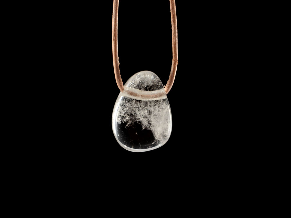 Rock Crystal / Quartz Drop Bead Pendant