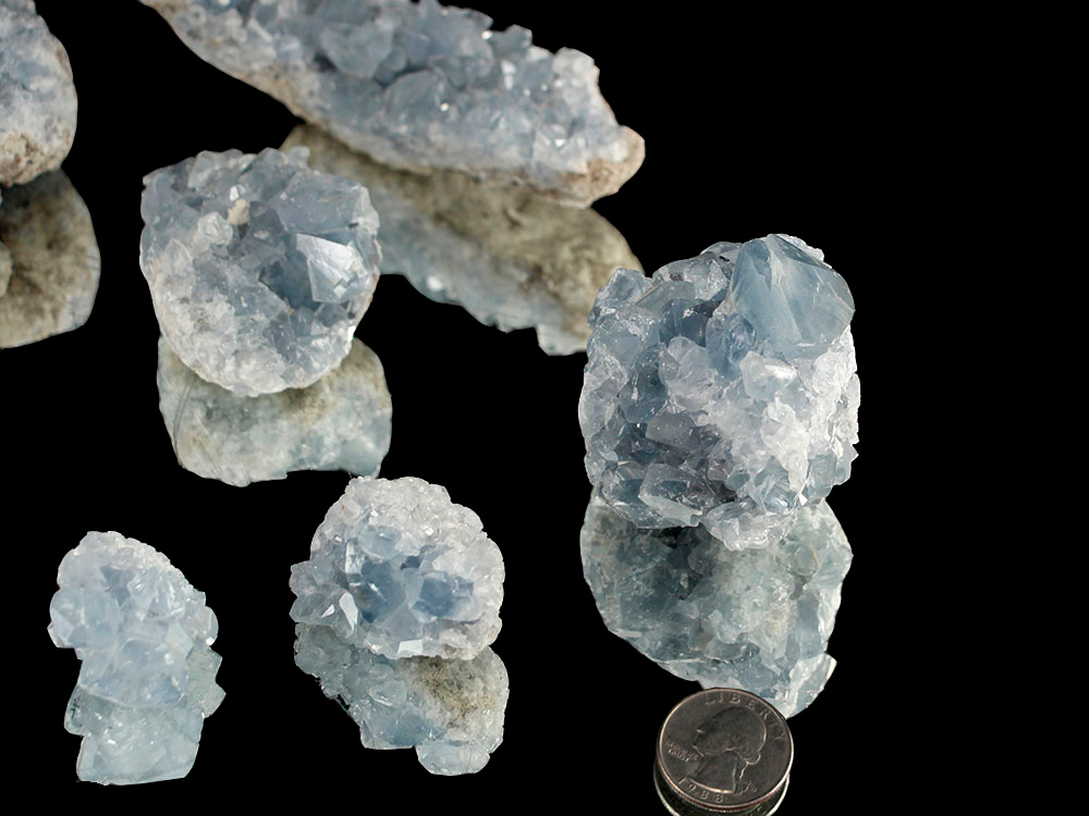 Celestine Crystal Geodes Pieces, A Grade - 1 lb
