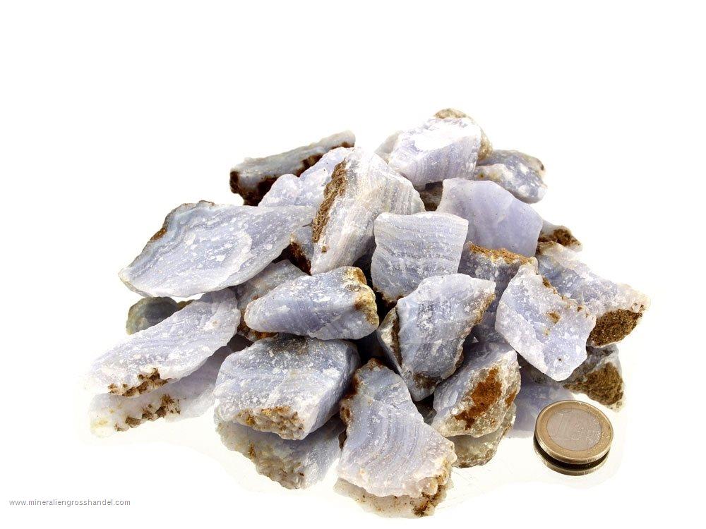 Blue Lace Agate Chips/Small Rough Stones - 1 lb
