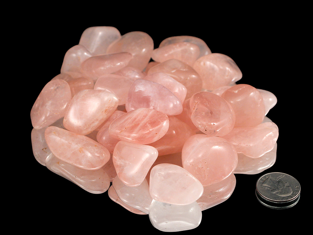 Rose Quartz Tumbled Stones A Grade - 1 lb