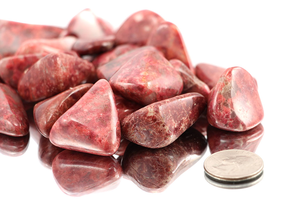 Thulite Tumbled Stones - 1 lb