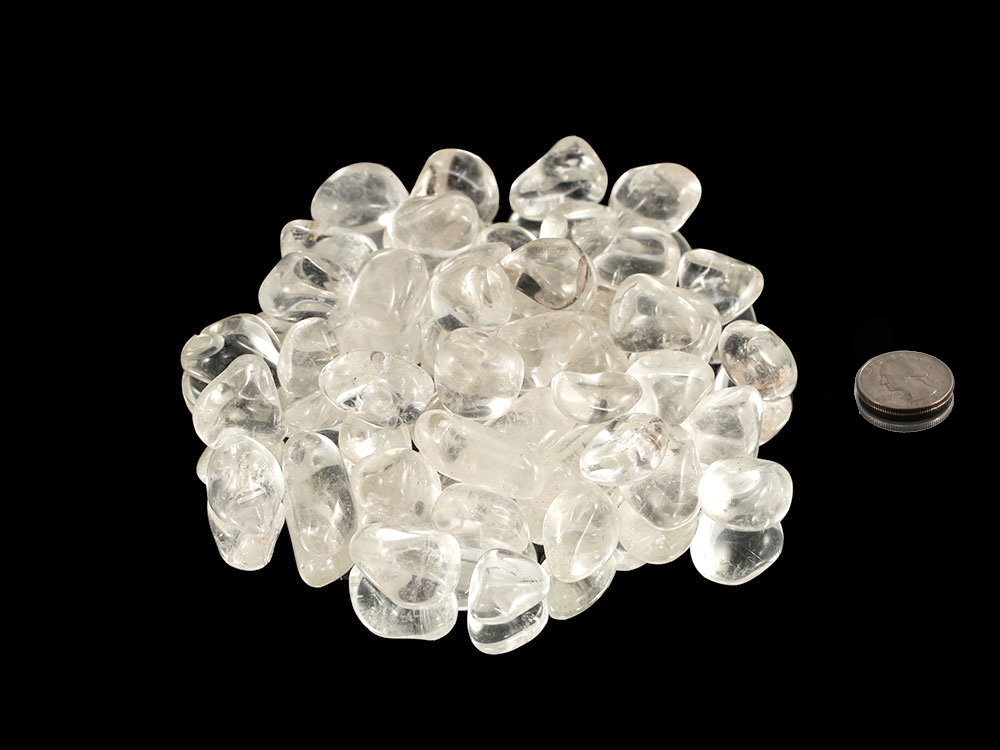Rock Crystal / Quartz Tumbled Stones A Grade - 1 lb
