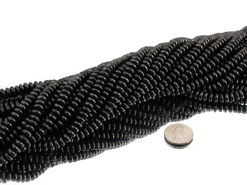 Shungite Bead Strand Rondelle/Button - 1 pc