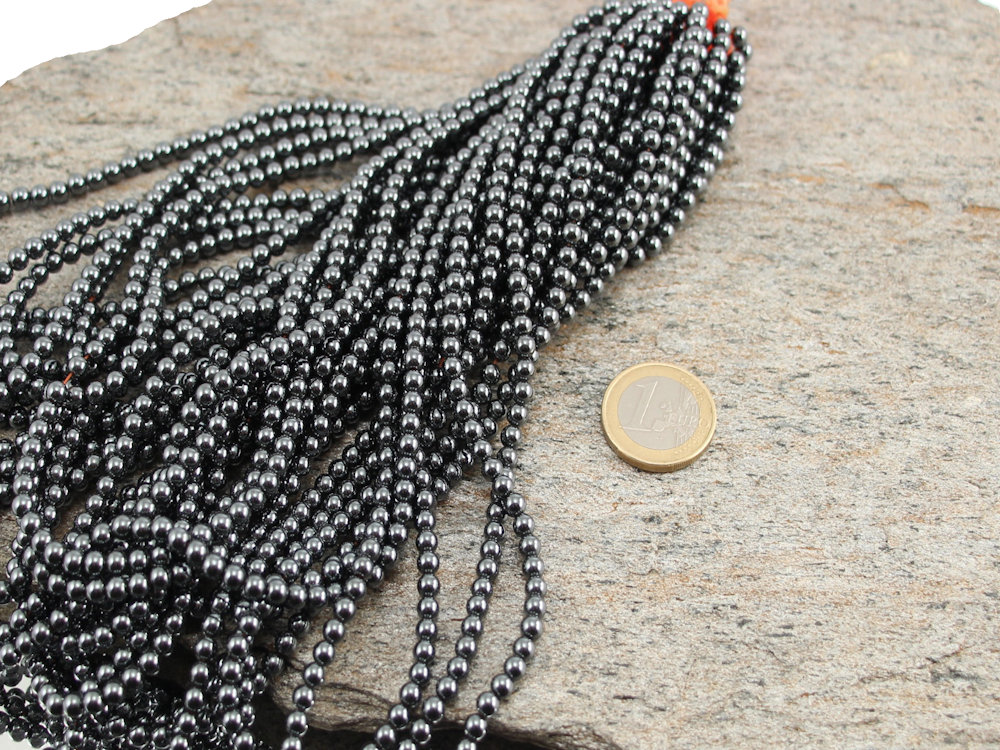Hematite Bead Strand 4 mm - 1 pc