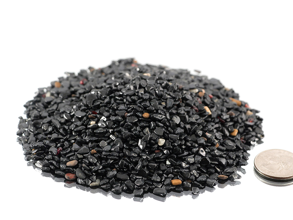 Black Tourmaline micro Tumbled Stones - 1 lb