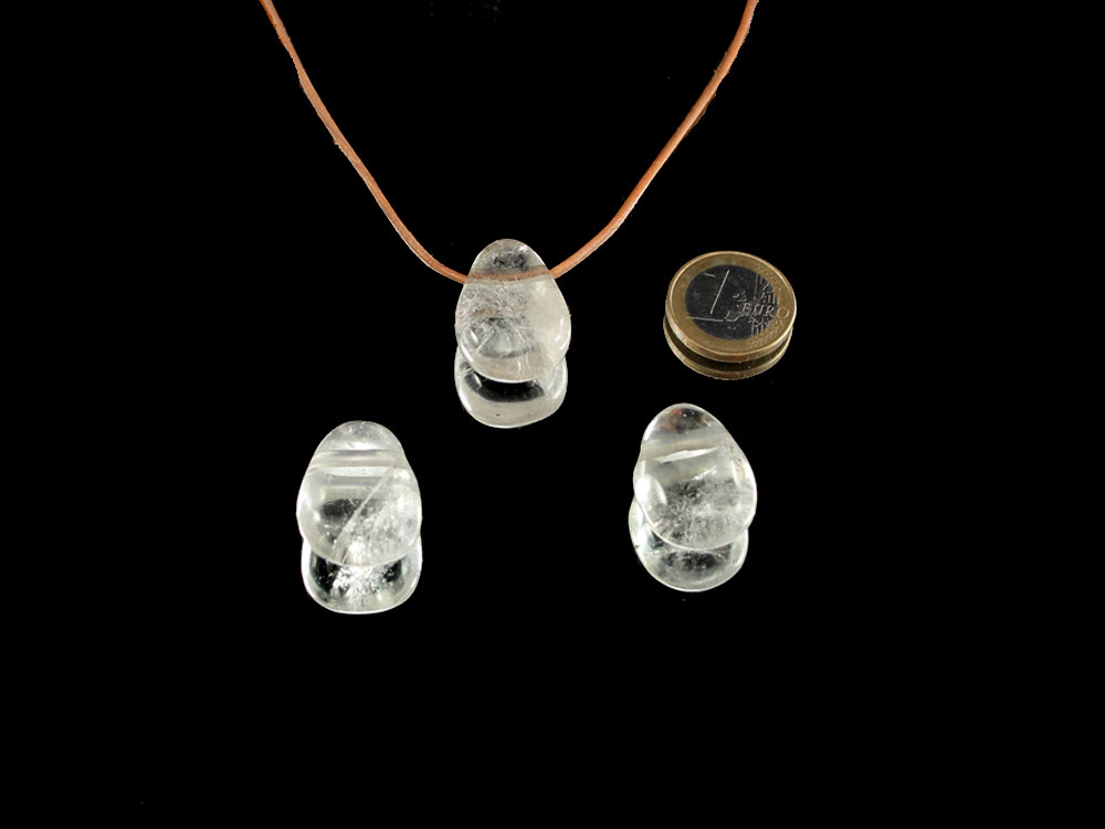 Rock Crystal / Quartz Drop Bead Pendant