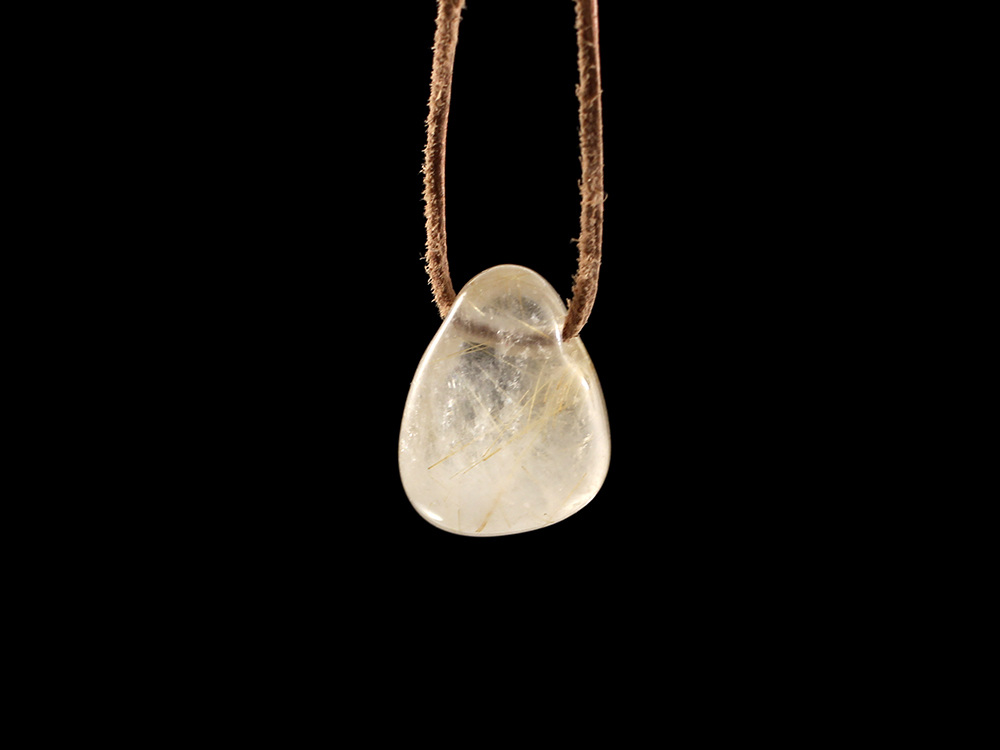 Rutilated Quartz Drop Bead Pendant