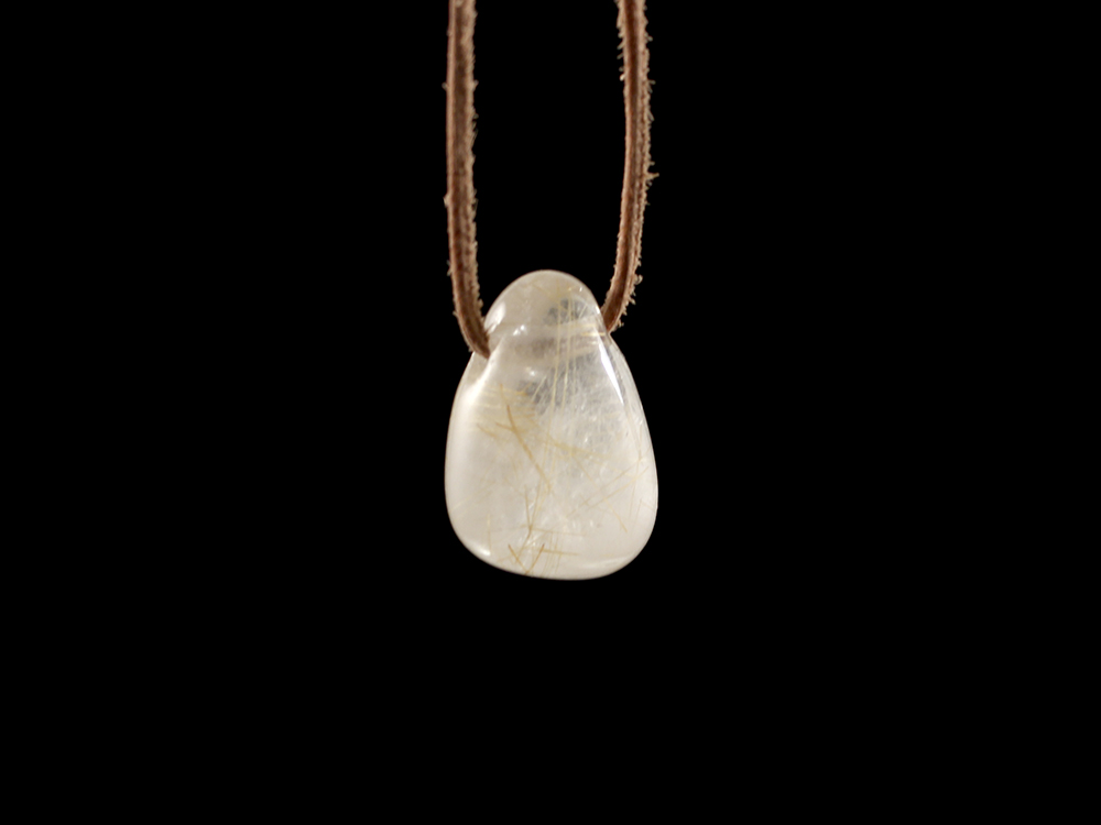 Rutilated Quartz Drop Bead Pendant