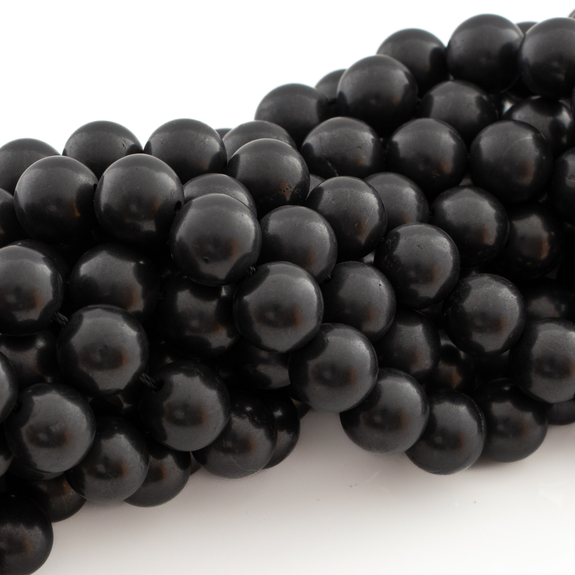 Shungite Bead Strands 12 mm - 1 pc