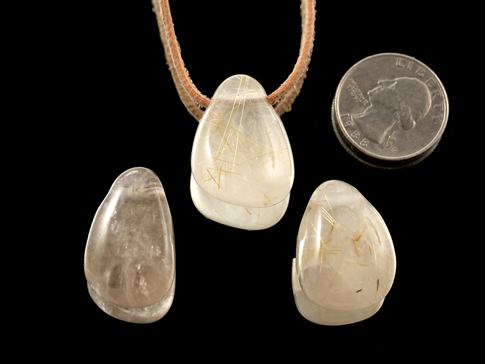 Rutilated Quartz Drop Bead Pendant