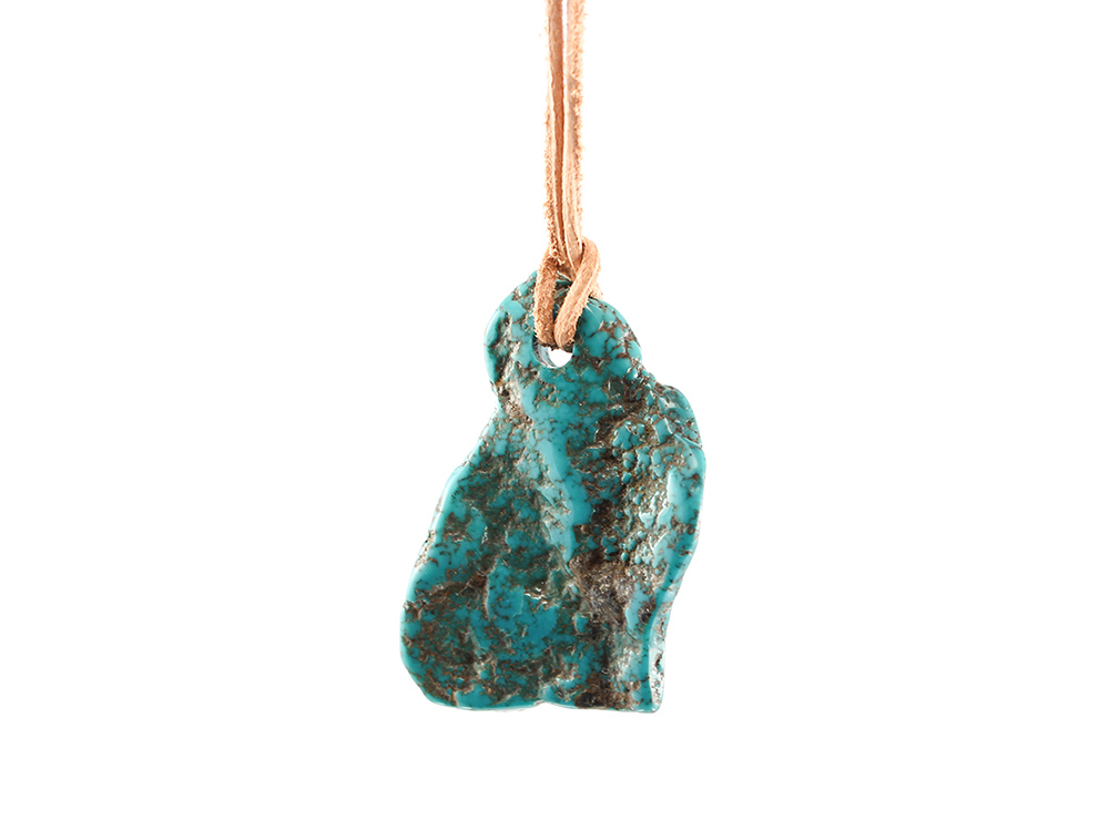 Natural Turquoise Freeform Pendant - Small