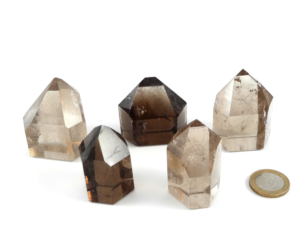 Smoky Polished Quartz Crystals, A Grade - 1 lb