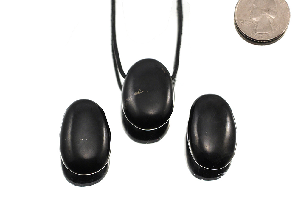 Shungite Drop Bead Pendant - 1 pc