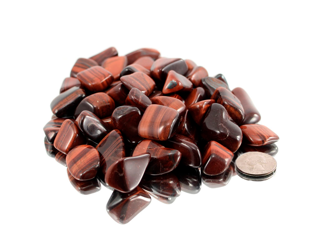Red Tiger Eye Tumbled Stones EXTRA - 1 lb
