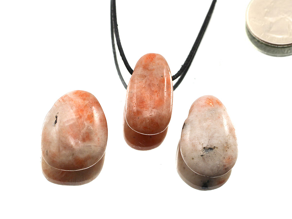 Sunstone Drop Bead Pendant